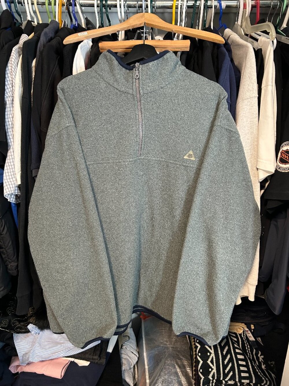 Cherokee 90s Gray Vintage 1/4 Zip Fleece - Size L